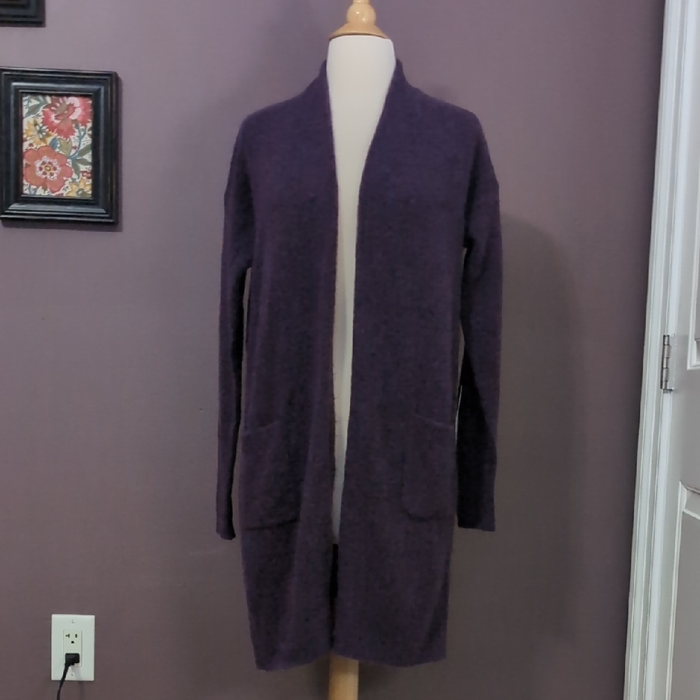 Universal Standard NWT Size 0 Deep Purple Fuzzy Duster Cardigan